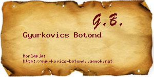 Gyurkovics Botond névjegykártya
